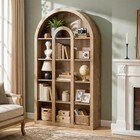 71  Tall Arched Bookcase  5-tier Freestanding Vintage Rustic Wooden Bookshelf