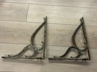  2  Large Antique Cast Iron Ornate Scroll Shelf Bracket Victorian Architectural