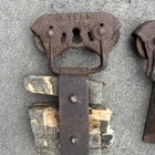 Antique Vintage Cast Iron Myers Sure Grip Barn Door Rollers Barn Farm Tool Pair