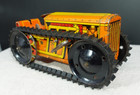 Vintage Marx Tin Wind Up Tractor Orange