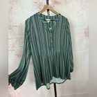 Nwt Wonderly Gray Striped Babydoll Top Size Xl Soft Knit Long Sleeve Shirt Tunic