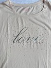 Victoria s Secret Xl Beige Rhinestone Love Graphic Scoop Neck Cotton Tee