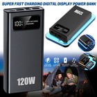 50000mah Portable Power Bank 120w Fast Charging External Backup Battery Charger 