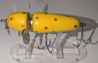 Excellent Pflueger Yellow   Gold Spotted Wooden Globe Lure 4 