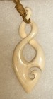 Vintage Maori New Zealand Carved Koru Twist Pendant Necklace By Sami Fevaleaki