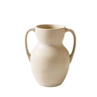 Ceramic Handled Distressed Vase  8 75   Taupe