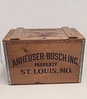 Vintage Budweiser Anheuser Busch Wooden Beer Crate Box 
