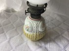 Antique Miniature Milk Glass Handpainted Kerosene Oil Lamp Globe Shade Hubbell