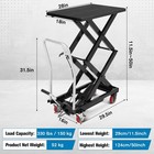 50 5  Lifting Height Double Scissor Hydraulic Lift Table Cart W  4 Wheels 770lbs