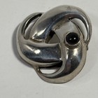 Vintage Taxco Mexico Sterling Silver 925 Knot Pin Black Onyx Tc-54 1 33 