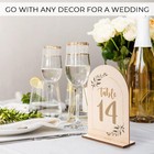 Table Numbers For Wedding Reception 5x7 Inch Double-sided Arch 1-15 Wood Base