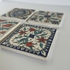 4 Vintage Hand Painted Kutahya Altin Wall Tile Made In Turkiye          3 5 16   