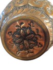 Persian Antique Cooper Vase Birds   Flowers 8 Inch 