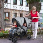 Foldable Double Baby Stroller Lightweight Front   Back Seats Pushchair Gray
