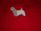 Westie West Highland White Terrier Embroidered Red Cashmere Scarf