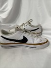 Nike Court Legacy Tennis Shoes White Black Ochre Women Size 7 Dh3161-100