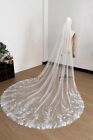 Long Lace Wedding Veil 3 Meters Long White Ivory Cathedral Bridal Veil With Comb