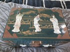 Antique Oriental Green Mother Of Pearl Jewelry Box