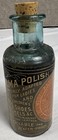 Antique Alma Polish Bottle 1880s Aqua Glass Embossed Label Boston Ma Cork