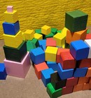 110  Montessori Wooden Math Cubes Stacking Counting Blocks Multi-size Stem Toy