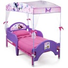 Toddler Canopy Bed Frame Minnie Mouse Purple Girls Bedroom Nursery Furniture