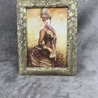 Vintage Cast Metal Antique Brass bronze 5  X 7  Capacity Picture Frame Pebble