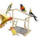 Parrot Perch Playstand Wooden Bird Play Stand Toy Pet Parrot Playstand For Cage