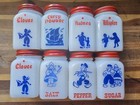 Vintage Frank Tea Spice Milk Glass Dutch Spice Jars Set Of 8 Hazel Atlas