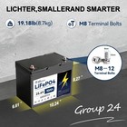 Lge 24v 50ah Lifepo4 Lithium Battery For Rv Marine Solar System With 50a Bms
