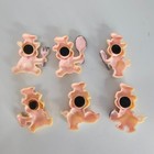 Set Of 6 Pig Chef Piggy Refrigerator Magnets Plastic Googly Eyes Vintage
