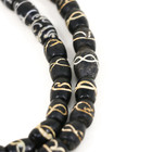  eights  Venetian Trade Beads Black And White Jk Brown Collection