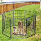 Dog Playpen 8 Panels 40  Dog Fence Pet Dog Exercise Pen Outdoor Indoor W  Doors