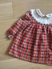 Vtg 80s 4t Miss Quality Red Tartan Plaid Girls Holiday Dress Peter Pan Collar