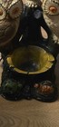 Vintage Owl Lamp With Tree Trunk Bowl Original Glass Eyes  Retired  Works 