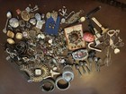 Vintage Costume Jewelry  Pins  Spoons  Keys  Earrings  Watches Lot  junk Drawer 