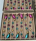 Lot Glass Christmas Tree Garland Multicolor Pink Aqua Gold 5ft Ea Shiny Brite 