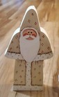 Vtg Primitive Folk Art Wooden Santa Claus Hand Painted Christmas Decor Lot Of 3