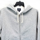 J crew Authentic Men s L s Hooded Sweater Sweatshirt Fleece Z-up Gray Medium