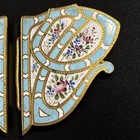 Beautiful Vintage Gilt Metal Enamel Belt Buckle    Dr1