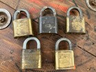 Vintage Corbin Brass Combination Padlocks Lot Of 5 Heavy Duty Locks     Locked