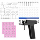 208pcs Ear Piercing Gun Professional Body Nose Navel Tool Kit Diy Jewelry Set Us