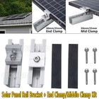 Solar Panel Roof Mount Brackets Rail Kit Pv Fixing Clamp For 1-4pcs Solar Panels