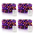 Halloween Timer Fairy Lights Battery Operated Twinkle 4 Pack Orange Purple