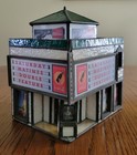Vintage 1997 Light-up Coca Cola Stained Glass Theater Cinema Building