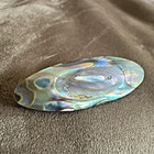Antique Oblong Mother Of Pearl Blister Pearl Victorian Brooch Pin Shell Carved