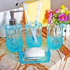 Bathroom Accessories Set Of Acrylic Plastic Soap Dispenser Toothbrush Holder Too
