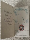 Unused Christmas Santa Helicopter Deer Reindeer Vtg Greeting Card 1950s 1960s