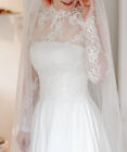 Wedding Dress Topper Jacket For Bride White Ivory Lace Long Sleeves Accessories