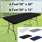Elastic Rectangle Tablecloth Edged Fitted Table Top Cover For Wedding Picnic Us