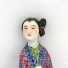Antique Chinese Famille Rose Enameled Porcelain Female Geisha Figurine
